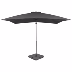 vidaXL Garden Parasol with Portable Base Sunshade Outdoor Umbrella Anthracite