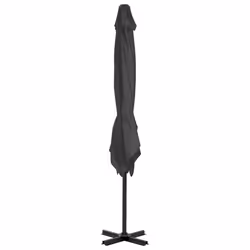 vidaXL Garden Parasol with Portable Base Sunshade Outdoor Umbrella Anthracite