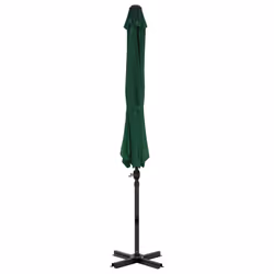 vidaXL Garden Parasol with Portable Base Patio Sunshade Outdoor Umbrella Green