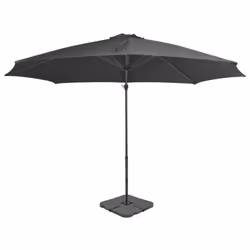 vidaXL Garden Parasol with Portable Base Sunshade Outdoor Umbrella Anthracite