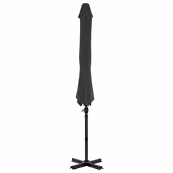 vidaXL Garden Parasol with Portable Base Sunshade Outdoor Umbrella Anthracite