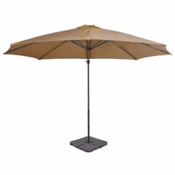 vidaXL Garden Parasol with Portable Base Patio Sunshade Outdoor Umbrella Taupe