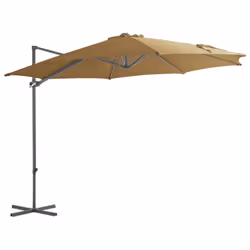 vidaXL Garden Parasol with Portable Base Patio Sunshade Outdoor Umbrella Taupe - Additional view 5
