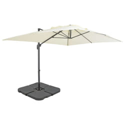 vidaXL Outdoor Umbrella with Portable Base Garden Sunshade Parasol Sun Shelter - sand
