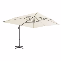 vidaXL Outdoor Umbrella with Portable Base Garden Sunshade Parasol Sun Shelter - sand
