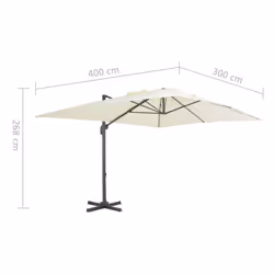 vidaXL Outdoor Umbrella with Portable Base Garden Sunshade Parasol Sun Shelter - sand