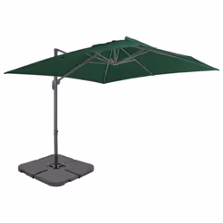 vidaXL Garden Parasol with Portable Base Patio Sunshade Outdoor Umbrella Green
