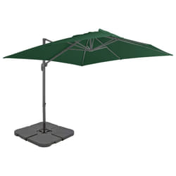 vidaXL Garden Parasol with Portable Base Patio Sunshade Outdoor Umbrella Green