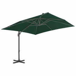 vidaXL Garden Parasol with Portable Base Patio Sunshade Outdoor Umbrella Green