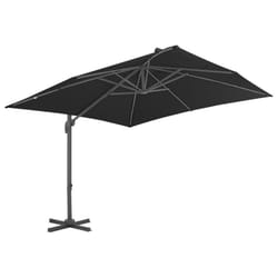 vidaXL Garden Parasol with Portable Base Sunshade Outdoor Umbrella Anthracite
