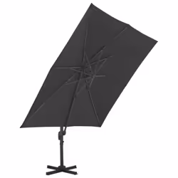 vidaXL Garden Parasol with Portable Base Sunshade Outdoor Umbrella Anthracite