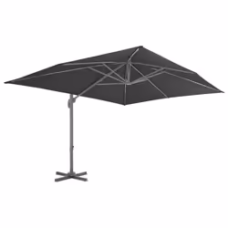 vidaXL Outdoor Umbrella with Portable Base Garden Sunshade Parasol Sun Shelter - anthracite
