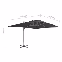 vidaXL Outdoor Umbrella with Portable Base Garden Sunshade Parasol Sun Shelter - anthracite