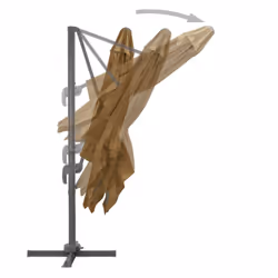 vidaXL Garden Parasol with Portable Base Patio Sunshade Outdoor Umbrella Taupe