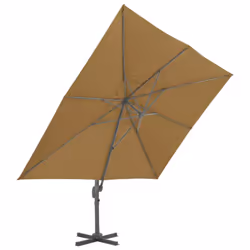 vidaXL Garden Parasol with Portable Base Patio Sunshade Outdoor Umbrella Taupe - Additional view 4