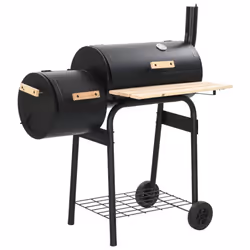 vidaXL Classic Charcoal BBQ Offset Smoker Outdoor Garden Picnic Barbecue Grill
