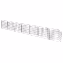 vidaXL Gabion Wall Galvanised Steel 450x30x50cm Stone Basket Raised Bed Cage