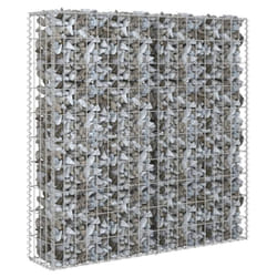 vidaXL Gabion Wall with Covers Galvanised Steel 80x20x100cm Stone Basket Cage