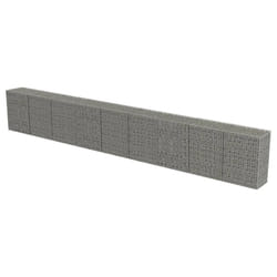 vidaXL Gabion Wall with Covers Galvanised Steel 900x50x100cm Stone Basket