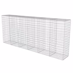 vidaXL Gabion Wall with Covers Galvanised Steel 300x50x150cm Stone Basket Cage
