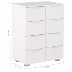 vidaXL Sideboard High Gloss White Engineered Wood Cabinet Organiser Stand - Additional view 8