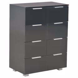 vidaXL Sideboard High Gloss Black Engineered Wood Cabinet Drawer Organiser - Additional view 2