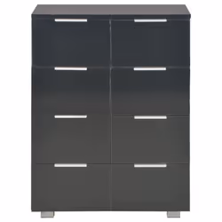 vidaXL Sideboard High Gloss Black Engineered Wood Cabinet Drawer Organiser - Additional view 4