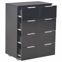 vidaXL Sideboard High Gloss Black Engineered Wood Cabinet Drawer Organiser - Additional view 7