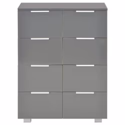 vidaXL Sideboard High Gloss Grey Engineered Wood Side Cabinet Drawer Unit - Additional view 2