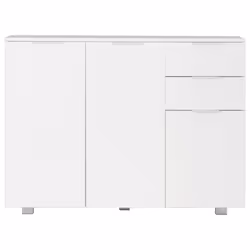 vidaXL Sideboard High Gloss White Storage Drawer Hallway Entryway Cabinet - Additional view 6