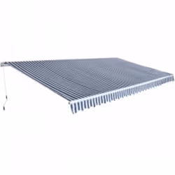 vidaXL Folding Awning Manual Operated 600cm Blue/White Canopy Solar Shade
