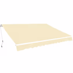 vidaXL Folding Awning Manual Operated 600cm Cream Canopy Solar Shade Cover