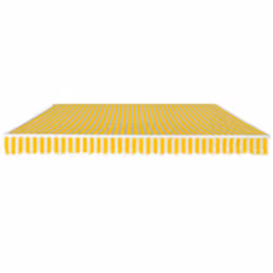 vidaXL Folding Awning Manual Operated 600cm Yellow/White Canopy Solar Shade