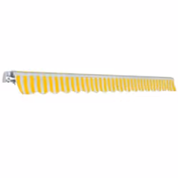 vidaXL Folding Awning Manual Operated 600cm Yellow/White Canopy Solar Shade