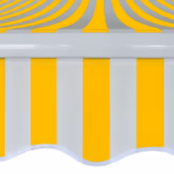 vidaXL Folding Awning Manual Operated 600cm Yellow/White Canopy Solar Shade - Additional view 4