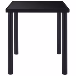 vidaXL Dining Table Black 140x70cm Tempered Glass Dinner Kitchen Furniture - Additional view 2