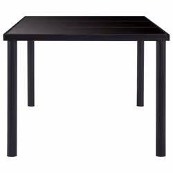 vidaXL Dining Table Black 160x80cm Tempered Glass Dinner Kitchen Furniture - Additional view 2