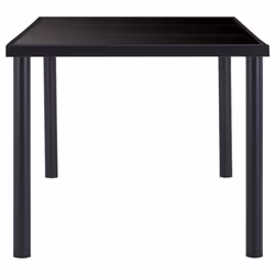 vidaXL Dining Table Black 180x90cm Tempered Glass Dinner Kitchen Furniture