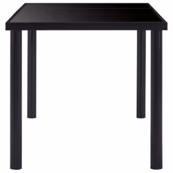 vidaXL Dining Table Black 200x100cm Tempered Glass Dinner Kitchen Furniture - Additional view 2