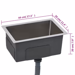 vidaXL Handmade Kitchen Sink Stainless Steel Under-mount Kitchen Sink Basin - Additional view 7