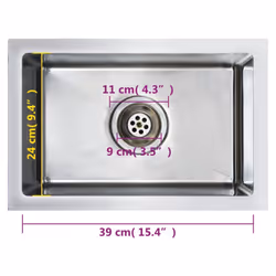 vidaXL Handmade Kitchen Sink Stainless Steel Under-mount Kitchen Sink Basin - Additional view 8