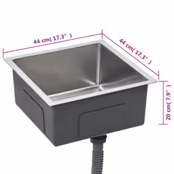 vidaXL Handmade Kitchen Sink Stainless Steel Under-mount Kitchen Sink Basin - Additional view 4