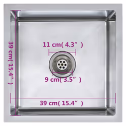 vidaXL Handmade Kitchen Sink Stainless Steel Under-mount Kitchen Sink Basin - Additional view 8