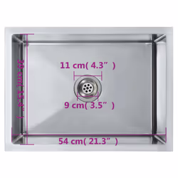 vidaXL Handmade Kitchen Sink Stainless Steel Under-mount Kitchen Sink Basin - Additional view 8