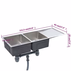 vidaXL Handmade Kitchen Sink Stainless Steel Under-mount Kitchen Sink Basin - Additional view 6