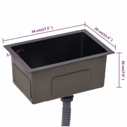 vidaXL Handmade Kitchen Sink Black Stainless Steel Under-mount Kitchen Basin