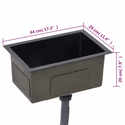 vidaXL Handmade Kitchen Sink Black Stainless Steel Under-mount Kitchen Basin - Additional view 5