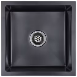 vidaXL Handmade Kitchen Sink Black Stainless Steel Under-mount Kitchen Basin