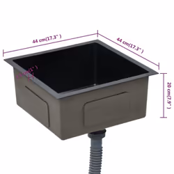 vidaXL Handmade Kitchen Sink Black Stainless Steel Under-mount Kitchen Basin