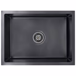 vidaXL Handmade Kitchen Sink Black Stainless Steel Under-mount Kitchen Basin